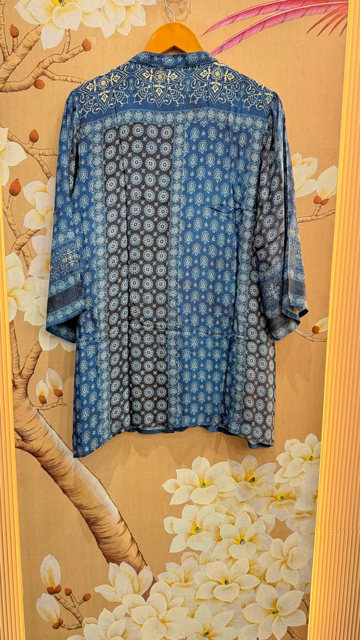Pure crepe co ord set in blue