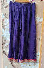 Russian silk full sequins purple suit with rani pink highlight