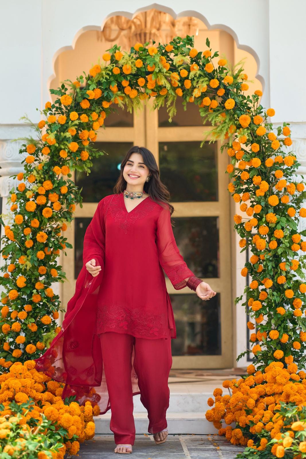 Pure orgenza true to red farshi suit set