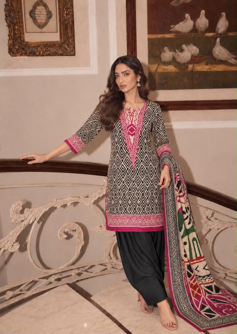 Pure crepe farshi salwar suit set with pure crepe dupatta