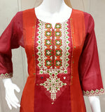 Mul chanderi two tone full suit