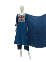 Super premium silk with heavy handwork full suit set in royal blue