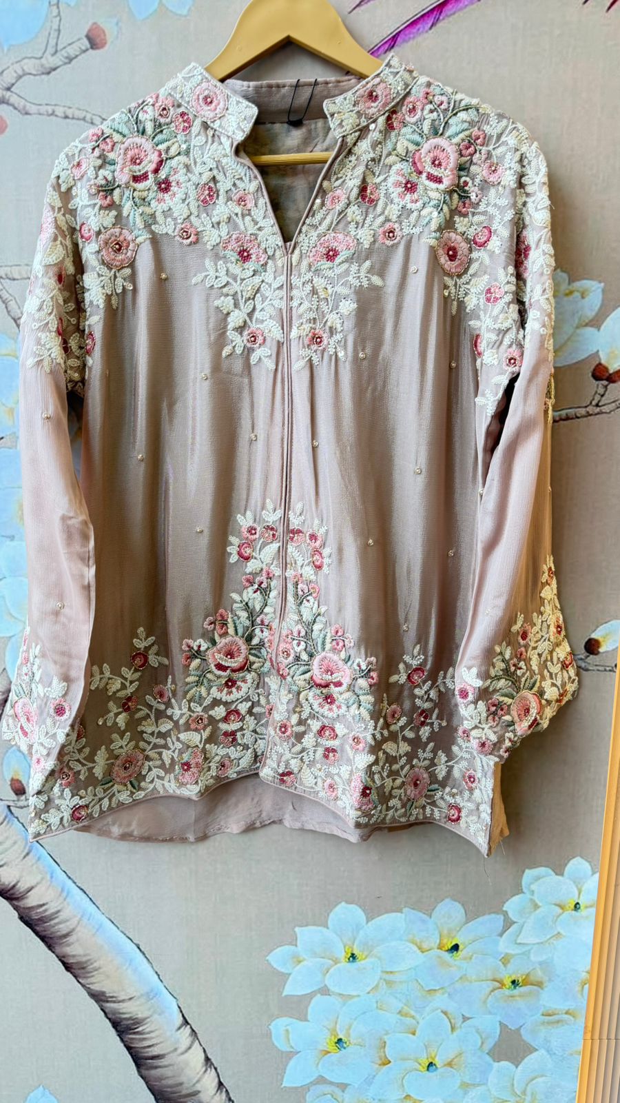 Super premium nude pink chinon co ord set