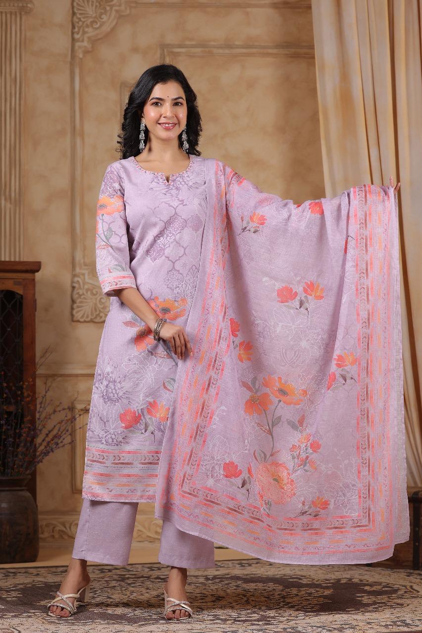 Premium cotton lining digital printed suit set
