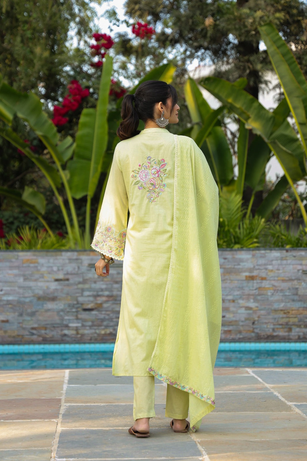 Super smart cotton fully embroidered suit set