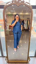 Super soft denim cotton co ord in blue