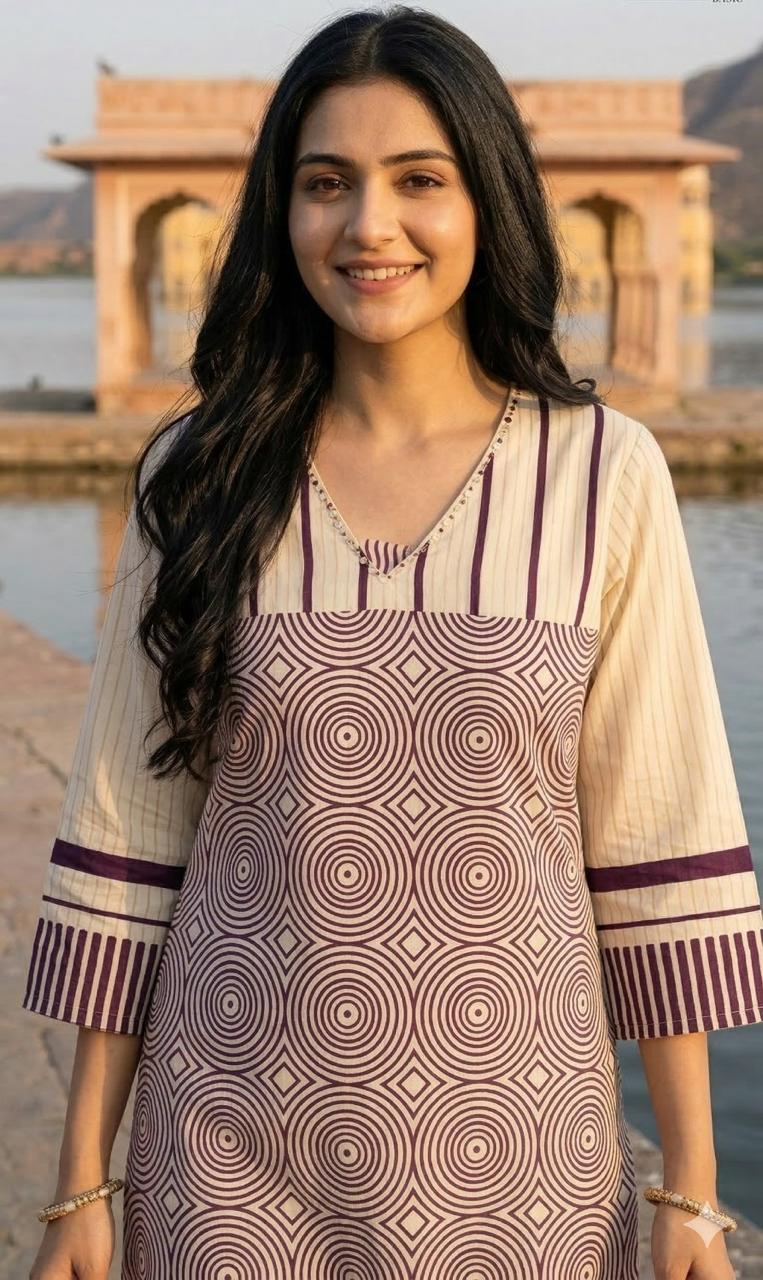 Mul cotton designer back beautiful kurta pant