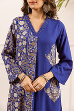 Premium slub cotton kurta pant in royal blue