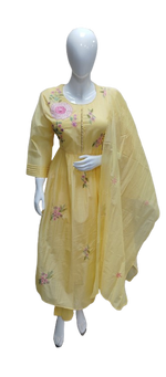 Pretty cotton embroidered suit set