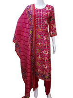 Russian silk Patola suit set in pink