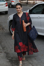 Super elegant smart cotton suit set in black