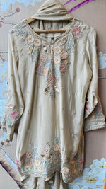 Premium chinon heavy embroidered and embellished sharara suit set&nbsp;
