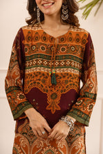 Super pretty heavy slub cotton digital printed co ord set