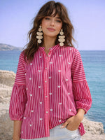 Restocked! Super pretty stylish embroidered cotton pink top