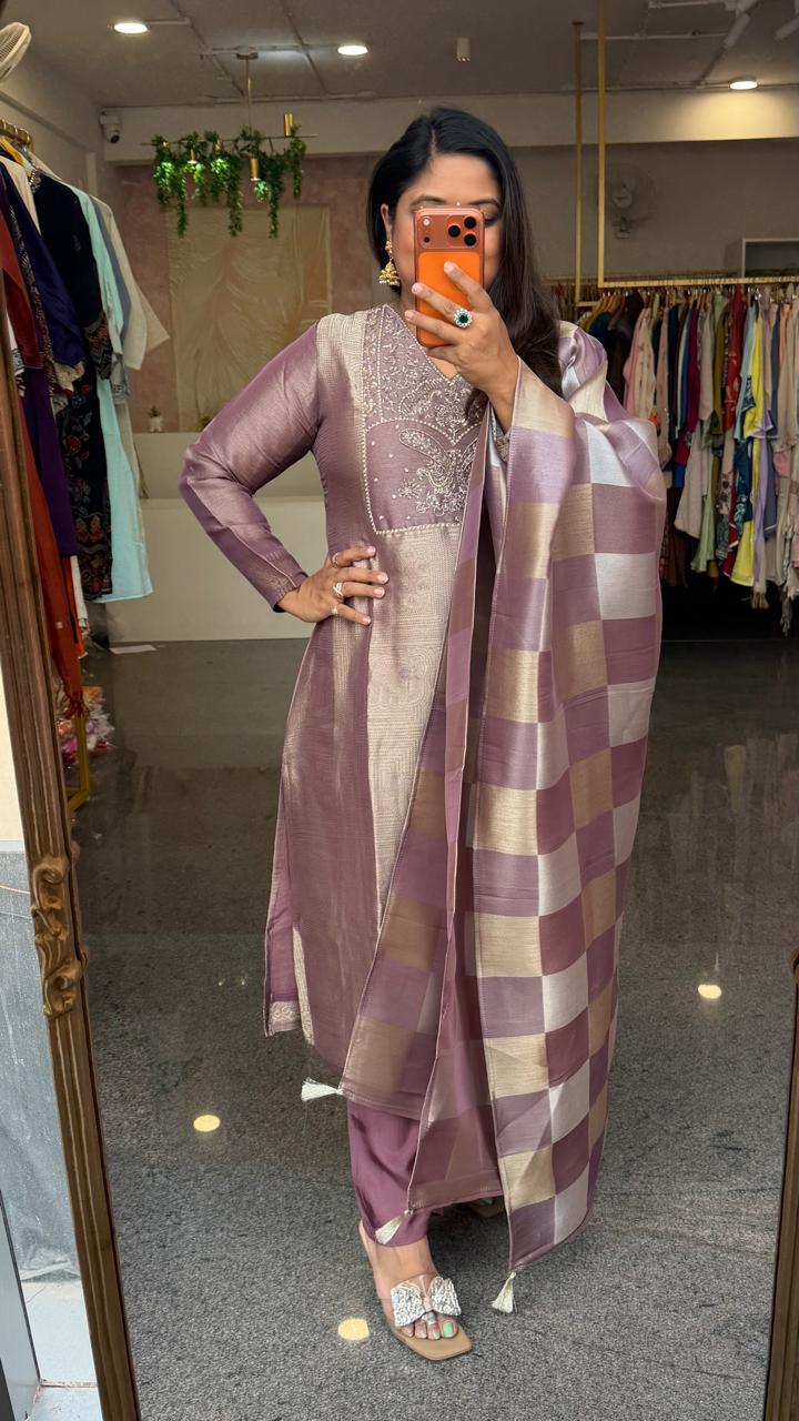 Truly royal not to be misused Kanjiwaram suit set