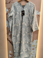 Restocked on high demand ! Celebrity design embroidered Mul chanderi kurta pant in blue