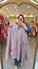 Premium glass tissue applique work full suit set