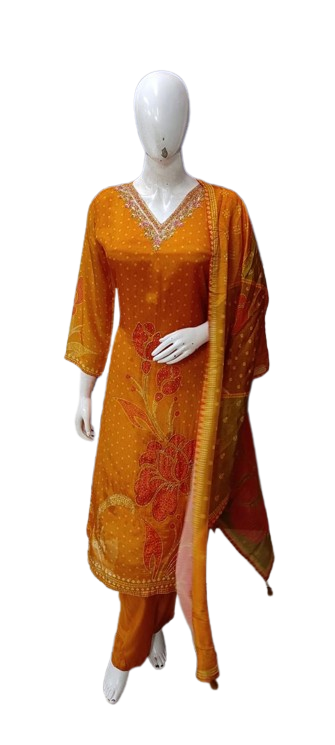 Super pretty crepe lining full suit set