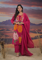 Mul cotton suit set in pink