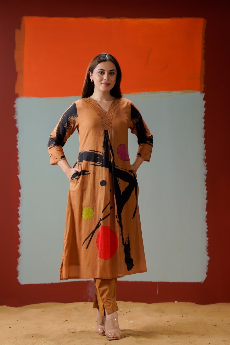 Pure Mul cotton lining digital print with pocket kurta pant