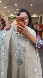 Fully embroidered super premium Mul chanderi suit set