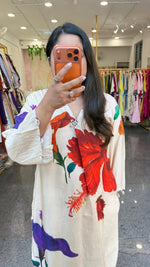 Digital print Mul silk kurta pant with beautiful detailing