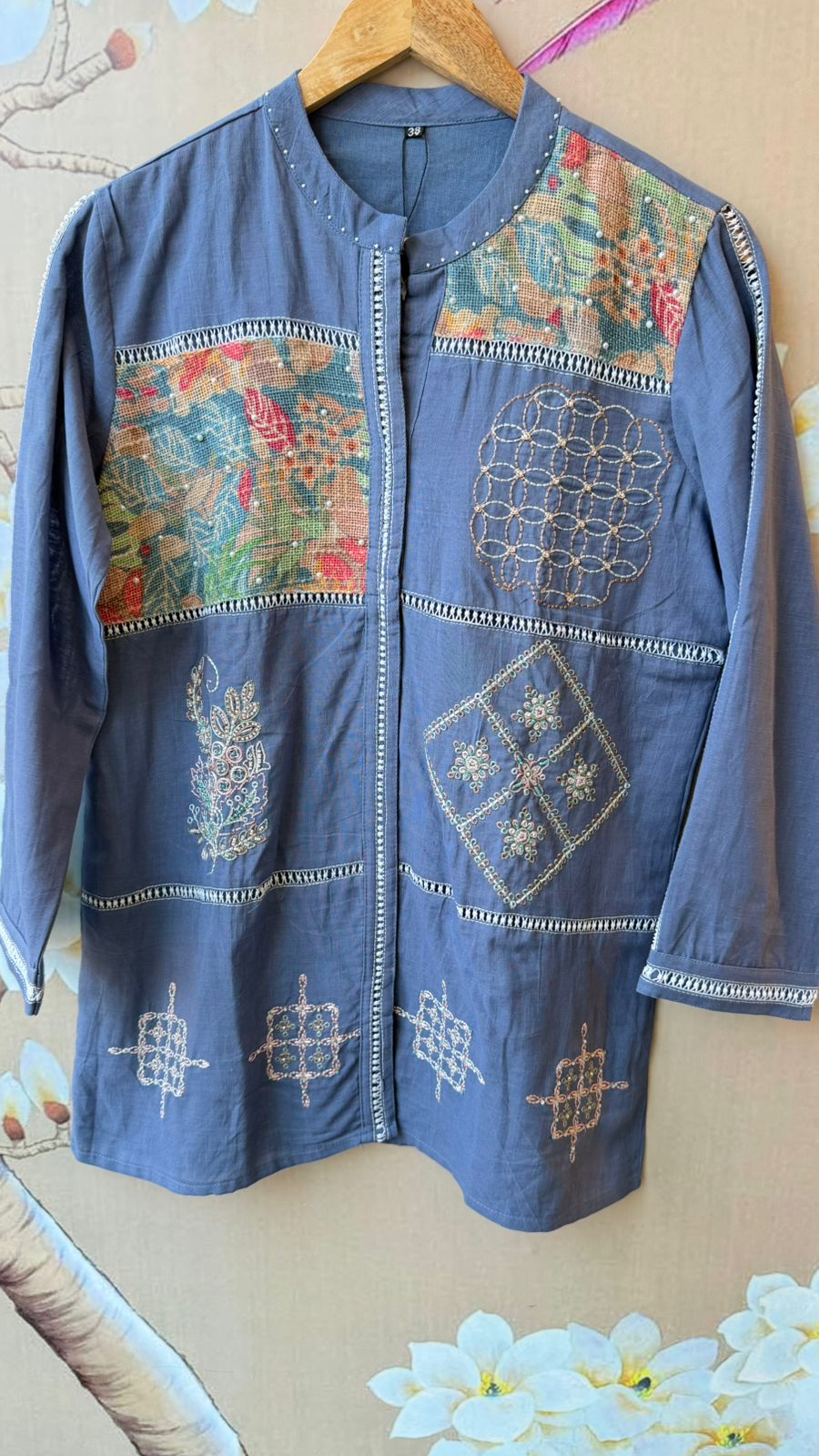 Cotton embroidered co ord set (no pocket in top) Real pic of top is attached