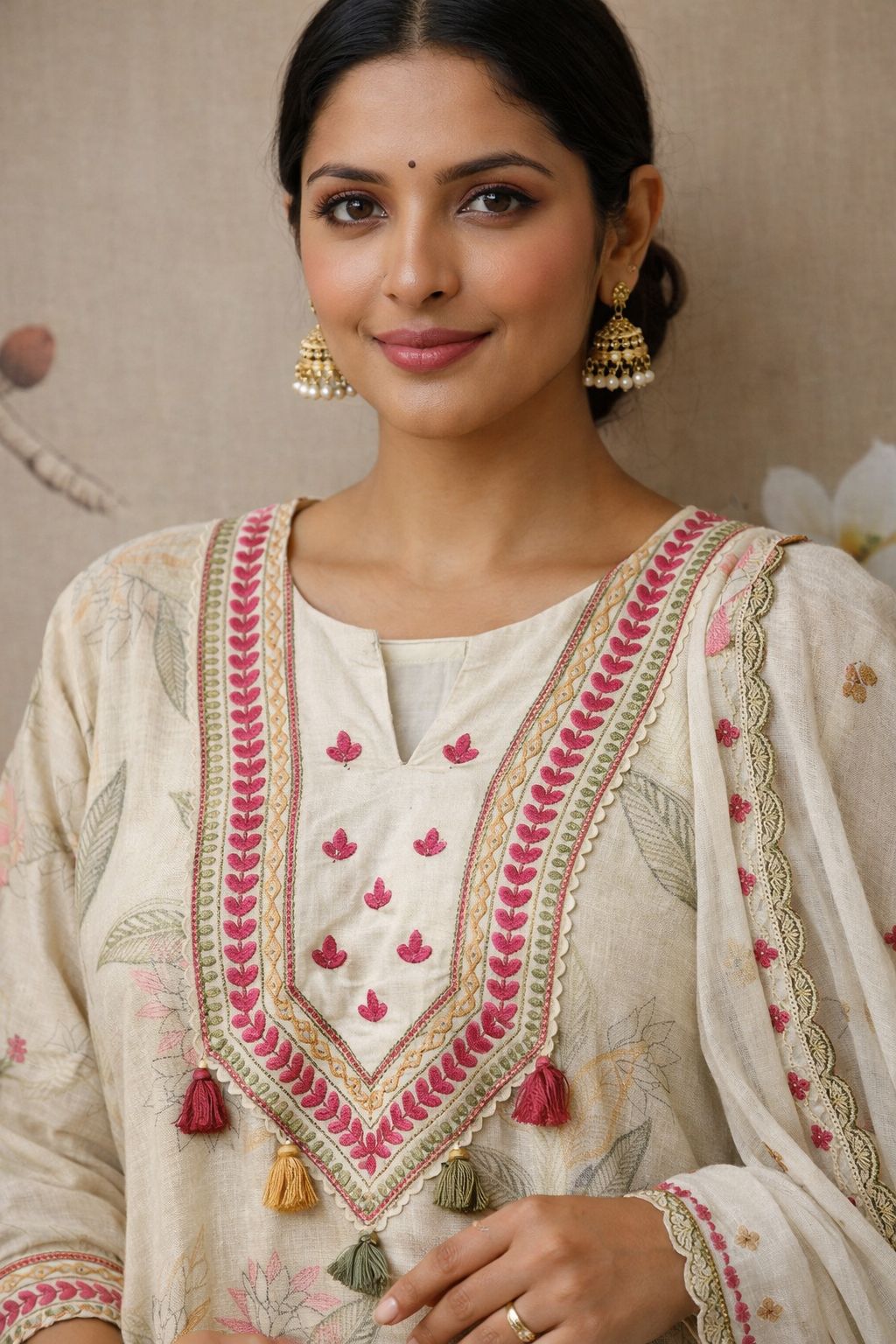 Jute cotton Mul inner suit set