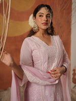 Mind blowing Mul cotton chikankari full suit set in pink