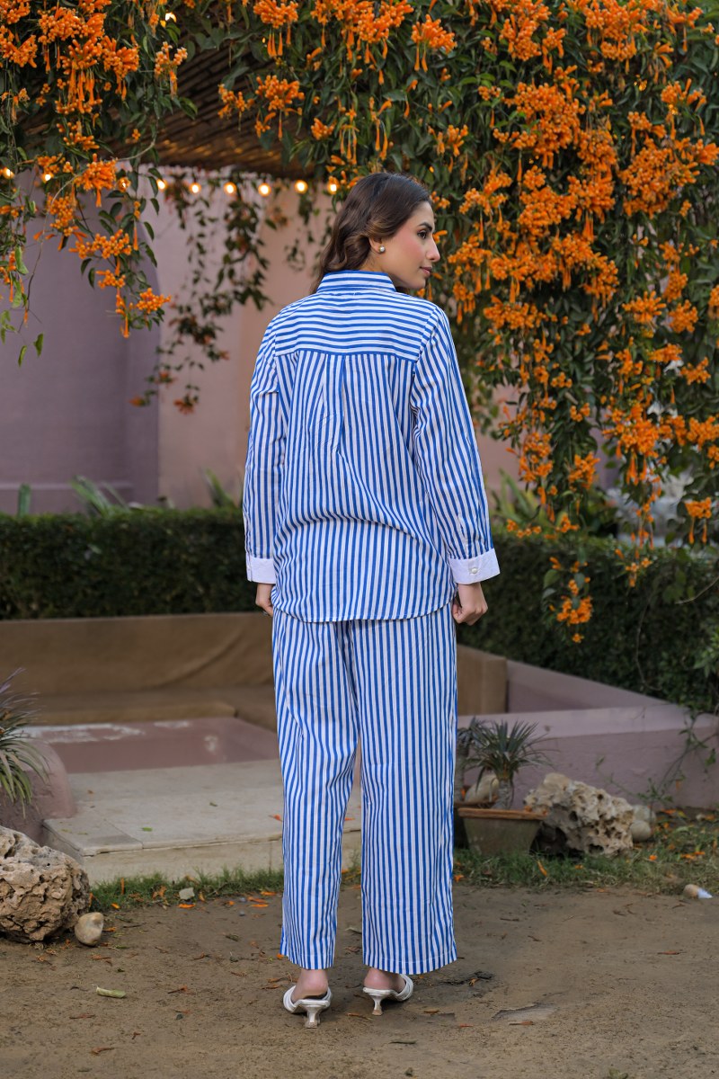 Super se bhi smart digital printed co ord set in blue