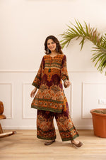 Super pretty heavy slub cotton digital printed co ord set