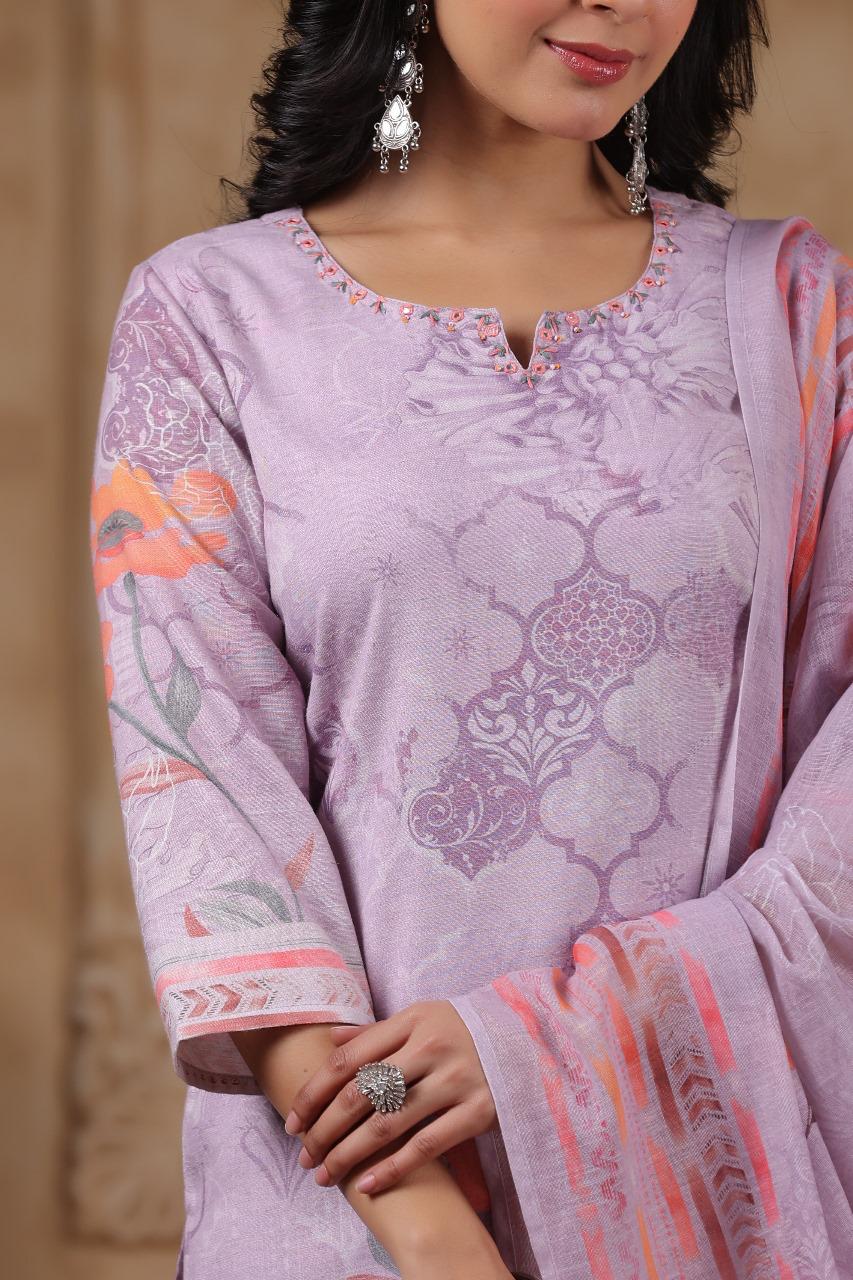 Premium cotton lining digital printed suit set