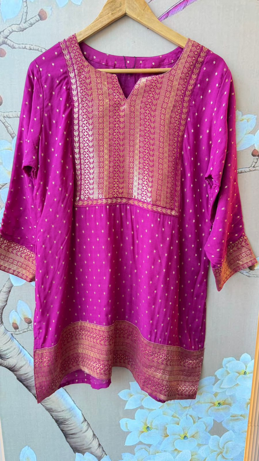 Celebrity inspired pure Banarasi weaved orgenza farsi salwar co ord