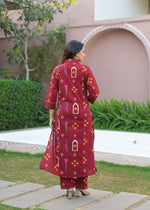 Pretty cotton bandhani co ord set in red