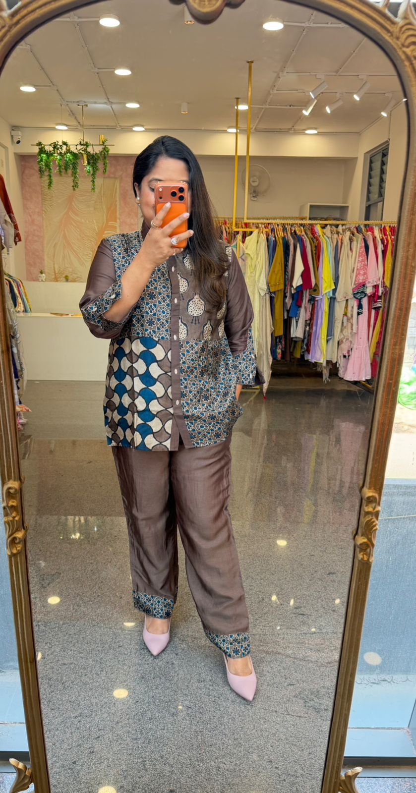 Premium Russian silk ajrakh co ord set