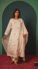 Pretty lining embroidered Mul Chanderi suit set