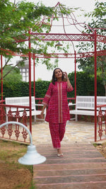 Pure cotton bandhani co ord set in pink