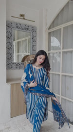 Wow royal blue cotton suit set !