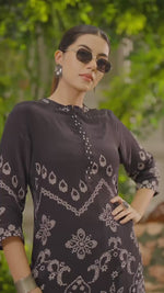 Smart pure crepe black bandhani co ord