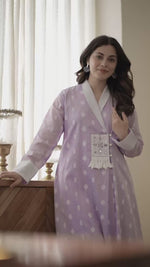 Smart premium cotton stylish co ord set in purple