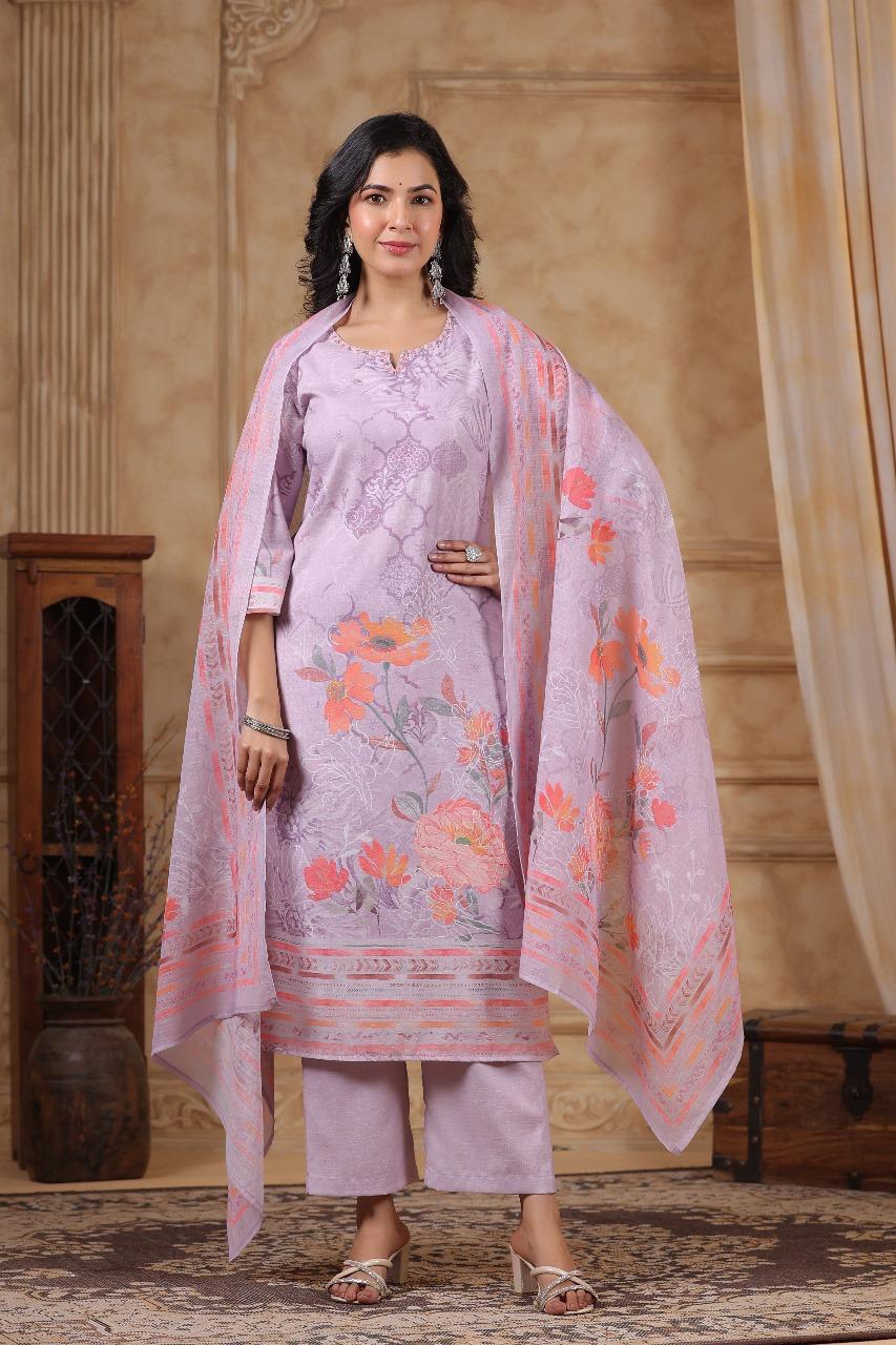 Premium cotton lining digital printed suit set