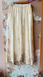 Heavily embroidered premium chinon palzzo set in ivory