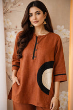 Soft Linen cotton embroidered co ord set