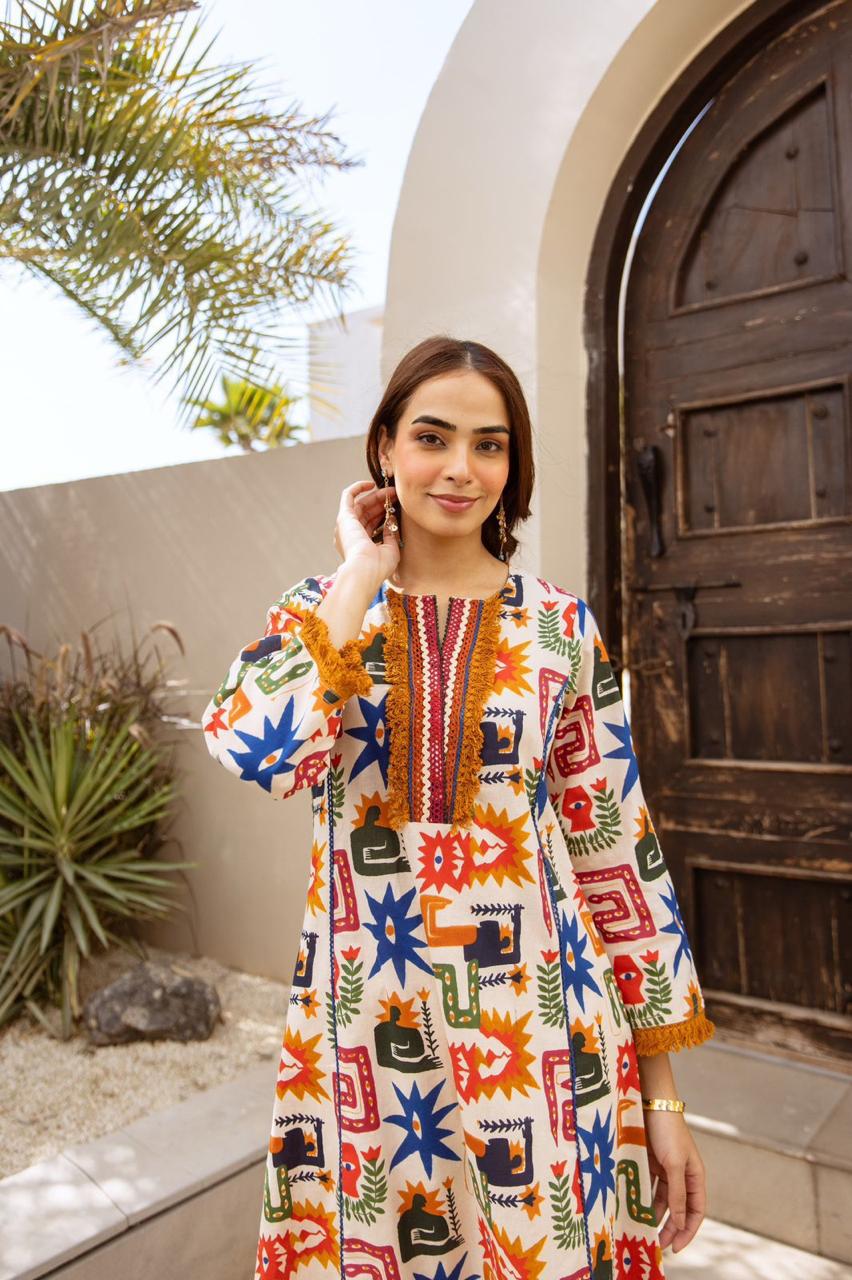 Pretty cotton lace detailing viral kurta pant