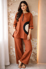 Soft Linen cotton embroidered co ord set