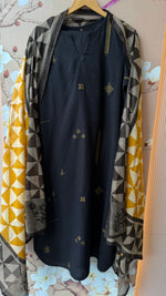 Premium cotton embroidered paired with a beautiful contrast yellow dupatta