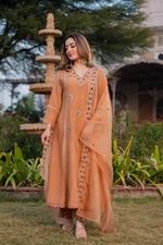 Premium crush tissue zari detailing suit set
