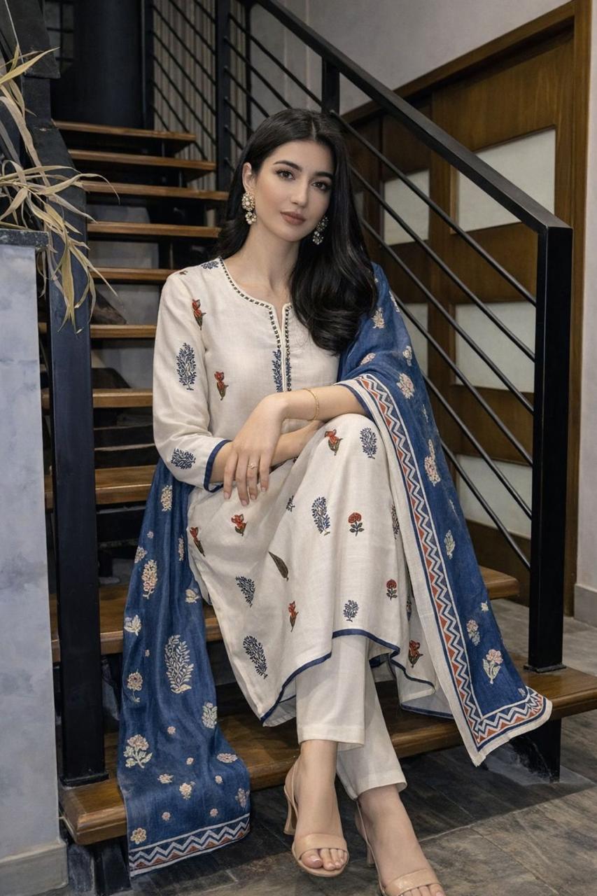 Premium linen cotton full suit set